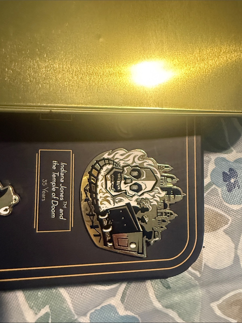 Temple of Doom 35th Anniversary Enamel Pin - Black & Gold